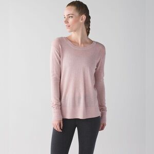 Lululemon Sunset Savasana Pullover Heathered Mink Berry Merino Wool Size 8